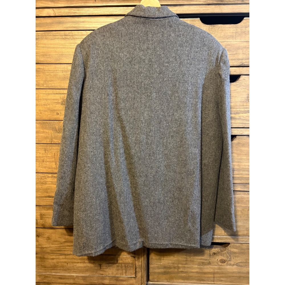 Sag Harbor Vintage 100% Pure Wool Blazer Gray Gold Button‎ Jacket Womens Size 18 - Picture 5 of 5